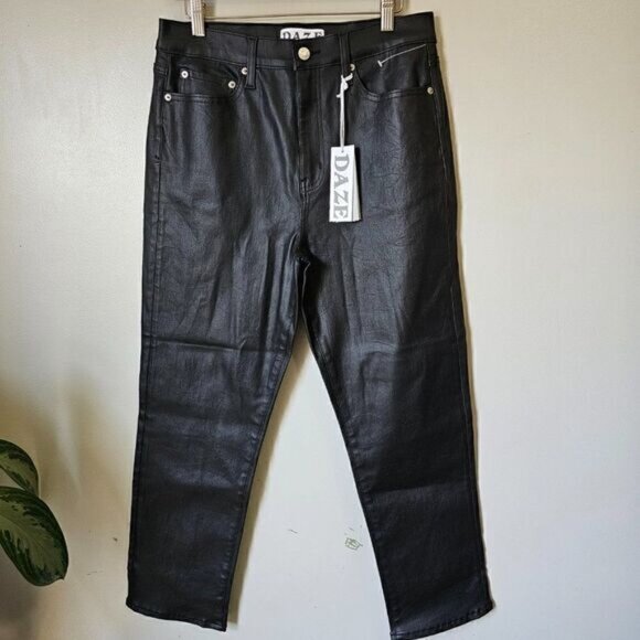NWT DAZE DENIM DAILY DRIVER IN COATED ASPHALT BLACK PANTS STRETCHY SIZE 31 - Picture 1 of 15